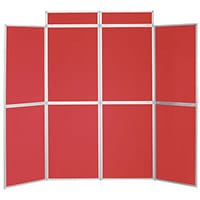 Aluminium Frame Folding Display Including Carrier Bag Black & Red Plastic & Aluminium 8 Panel