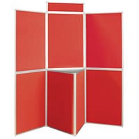 Lightweight Folding Display Inc Bag Black & Red Wxdxh: 25x1800x1800 7 Panel Plus Table Top