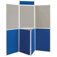 Lightweight Folding Display Inc Bag Black & Blue/Grey Wxdxh: 25x1800x1800 7 Panel Plus Table Top
