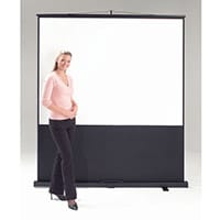 Leader Portable Floor Screen Video Format White Cloth Black Case Wxdxh: 70
