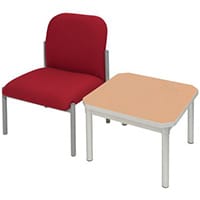 Enviro Square Coffee Table Silver Anodised Frame Beech Top Light Grey Edge