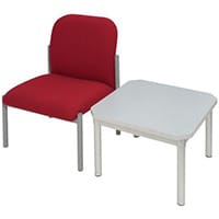 Enviro Square Coffee Table Silver Anodised Frame Grey Top Light Grey Edge