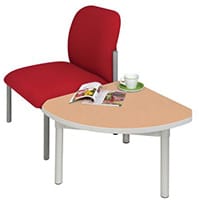 Enviro Quadrant Coffee Table Silver Anodised Frame Beech Top Light Grey Edge