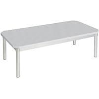 Enviro Rectangular Coffee Table Silver Anodised Frame Grey Top Light Grey Edge