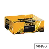 Twinings English Breakfast String and Tag Teabags Pack of 100 F14557