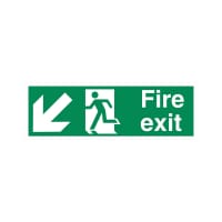 5 Star Fire Exit Run Man Arrow Down L Sign Plas 150x450 VSP122SRP4515