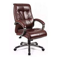 Catania High Back Managers Chair - Brown Leather Faced