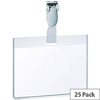 Durable Name Badge 60x90mm Security Fastener Landscape Pack of 25 8143/19