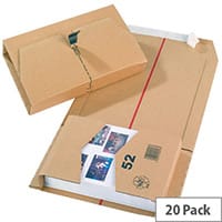 Mailing Cardboard Boxes 251x165x60mm Brown Pack of 20