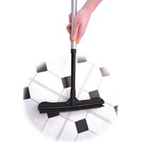 Rubber Sweeping Brush with Telescopic Handle & Squeegee | Hard Floor Broom | Pack of 2