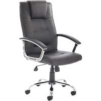 Thrift Executive Office Chair Black Bonded Leather With Padded Arms