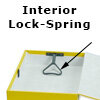 box files with interior spring lock mechanism