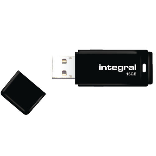 Integral Black USB 2.0 Flash Drive 16GB INFD16GBBLK