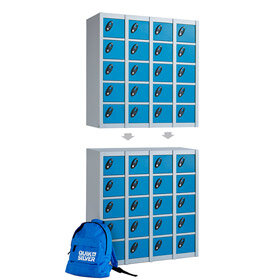 Small Compartment Lockers - 20 locker configuration can be stacked on top of each other or side by side