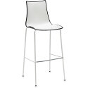 Zebra Bicolore Bar Stool With H800mm White Base