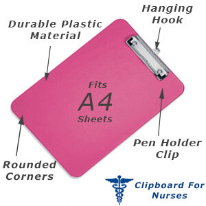 5 star A4  clipboard plastic pink