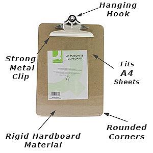 a4 hardboard clipboard from Q- Connect