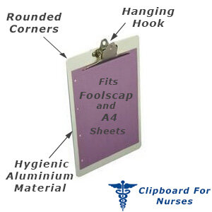 lloyd foolscap clipboard aluminium for nurses
