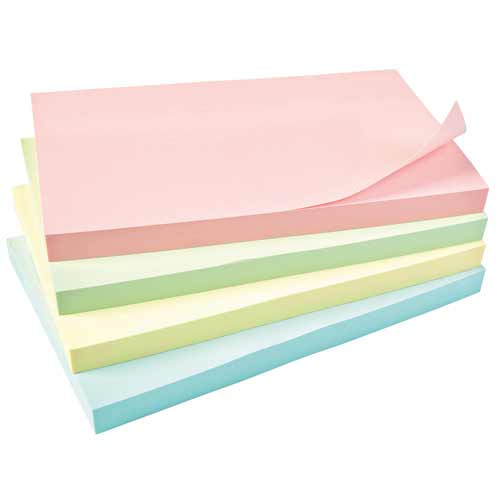 Sticky Notes Pastel Pad of 100 Sheets 76x127mm Assorted Pack 12 5 Star