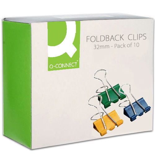 Q-Connect Foldback Clip 32mm Assorted (Pack of 10) KF03653