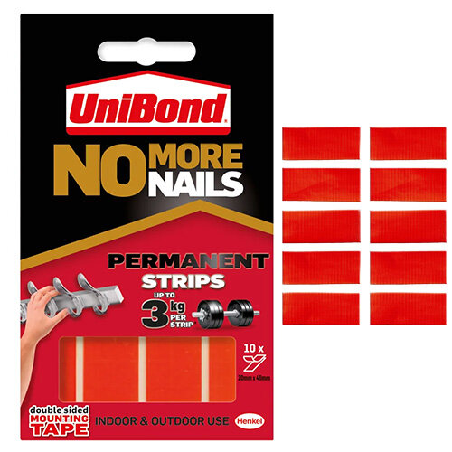 Unibond No More Nails Permanent Strip Ultra Strong 3kg 10 Strips