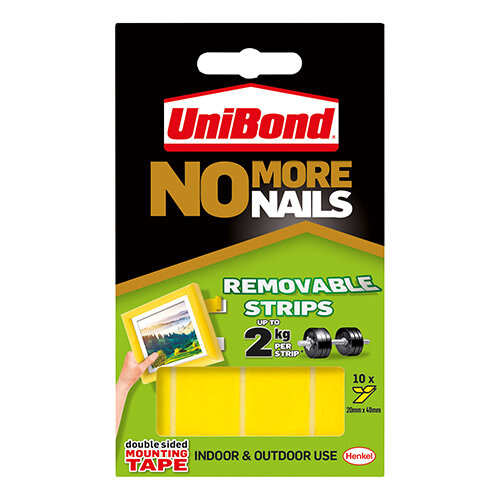 Unibond No More Nails Strip Ultra-strong Removable Translucent Ref 781739