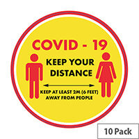 Covid-19 Keep Your Distance Circle Signs
