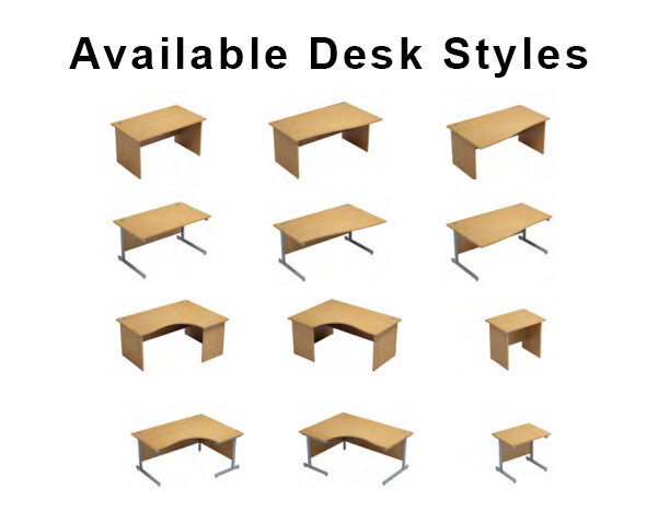 Ashford Desking Range - Available Styles