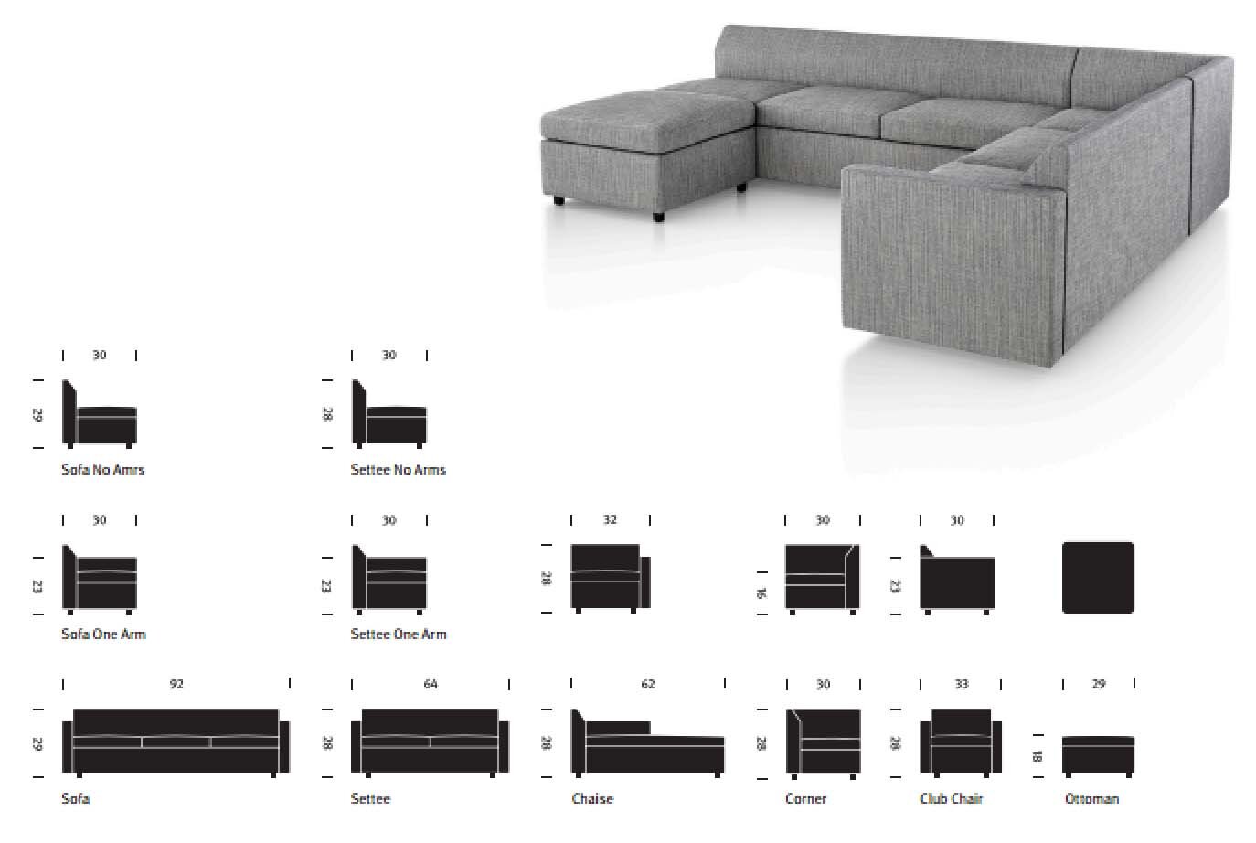 Herman Miller Bevel Group Sofa Configuration