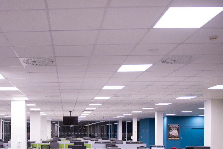 Amazon Contact centre in Cork Office Drop Ceiling installation project by Huntoffice Interiors