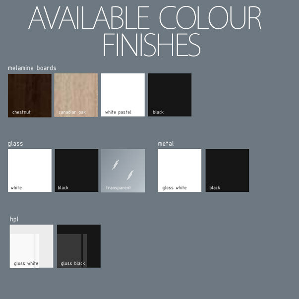Crystal executive furniture range colour finishes