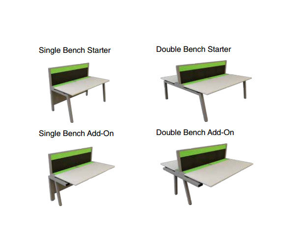 Evolution Bench Desking Range -  Desk Options