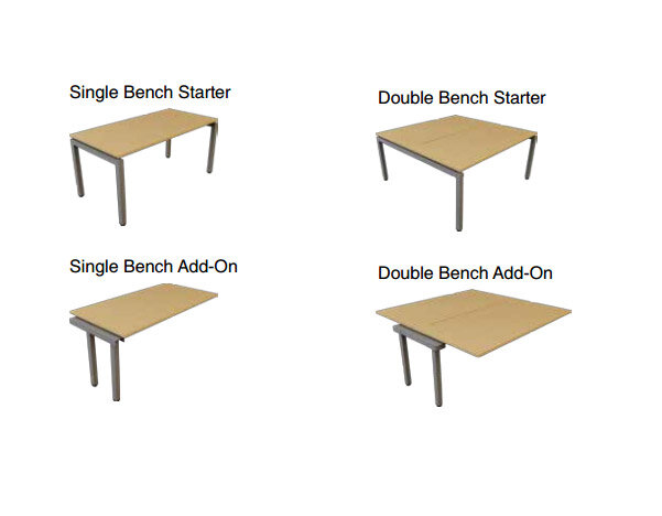 Gianni Bench Desking Range -  Desk Options