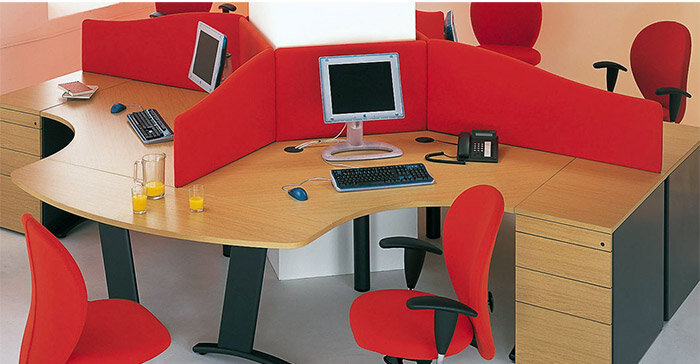 visual  universal fabric desk screens red