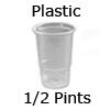 disposable half pint glasses made from plastic