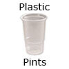 disposable pint glasses made from plastic