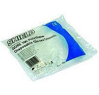 shield clear disposable embossed ploythene gloves 100 pack bag