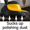 sucks up polishing dust