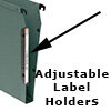 adjustable rexel crystal polypropylene lateral file label holders